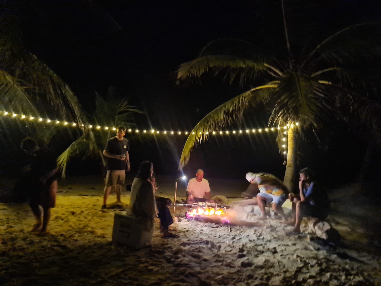 Sailboat Thyra at sunset in San Blas